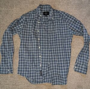 American Eagle Outfitters Blue Plaid Casual Shirt